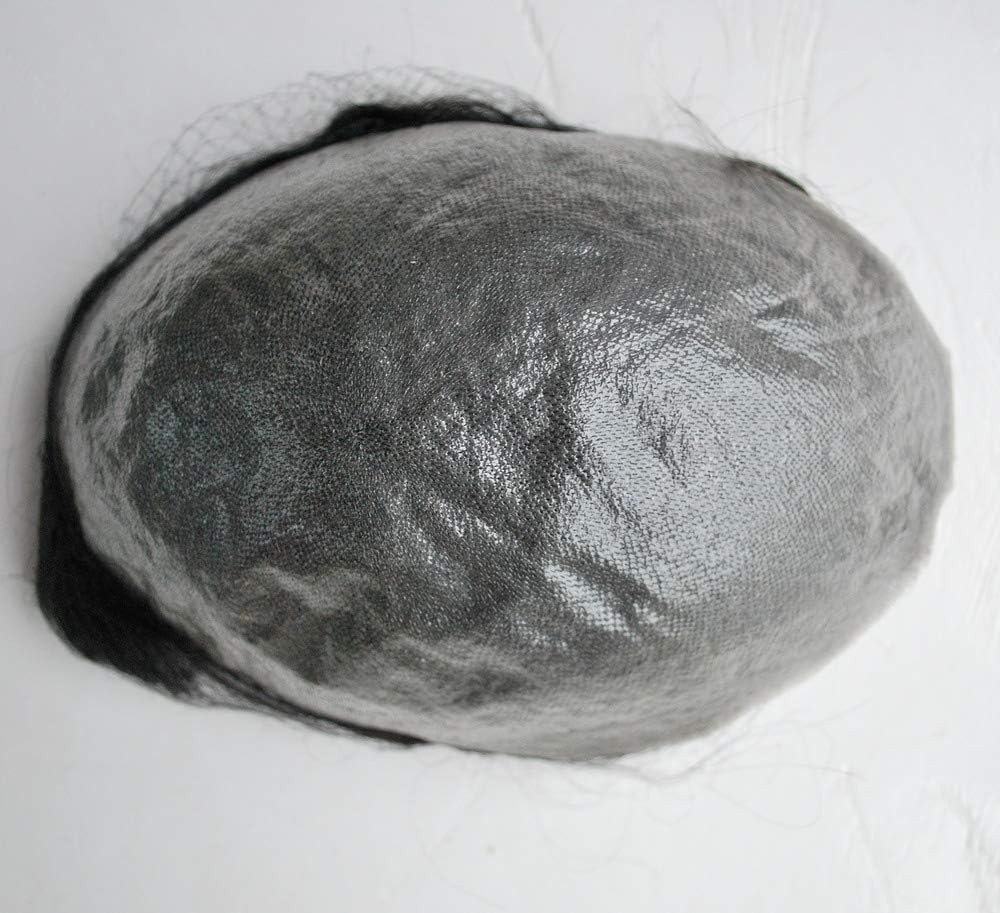 Natural Black Super Thin Skin Toupee for Men All Pu Base Hairpiece 1B