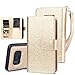 TabPow Galaxy S8 Case, 10 Card Slot - [ID Slot] Wallet Folio PU Leather Case Cover with Detachable Magnetic Hard Case for Samsung Galaxy S8 (2017) - Glitter Gold