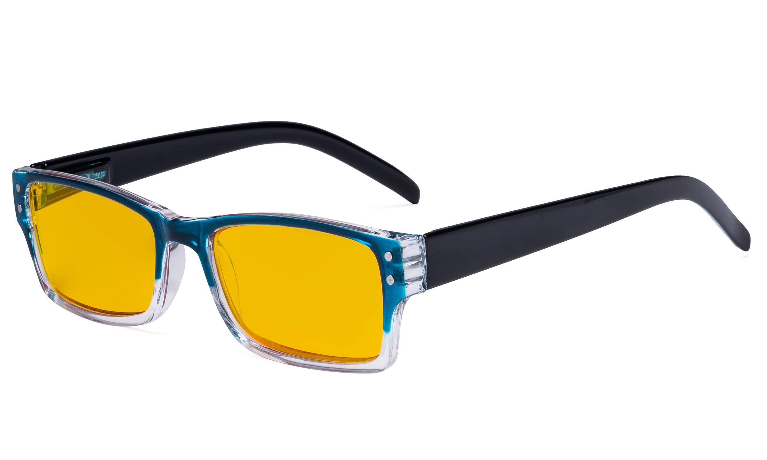 Eyekepper Blue Light Blocking Glasses for Women Men Reading Computer Screen - Anti Digital Glare Blue Light Filter Eyewears with Amber Tinted Eyeglasses - Blue