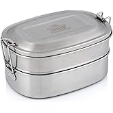 Indian-Tiffin Stainless Steel Double Layer Rectangular Lunchbox with Divider