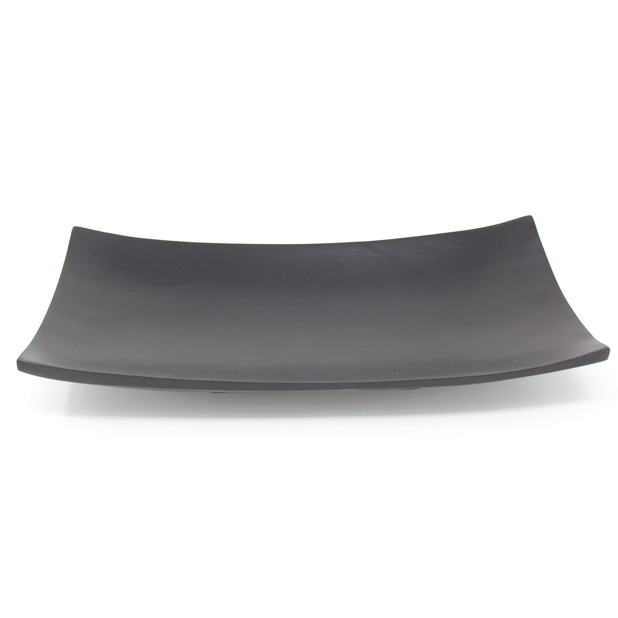 Decorative Bowl from Solid Mango Tree Wood Canoe Shape Length 30 cm Black