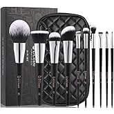 DUcare Makeup Brushes with Portable Travel Case 10Pcs Gift for women Professional Set Premium Synthetic Kabuki Foundation Ble