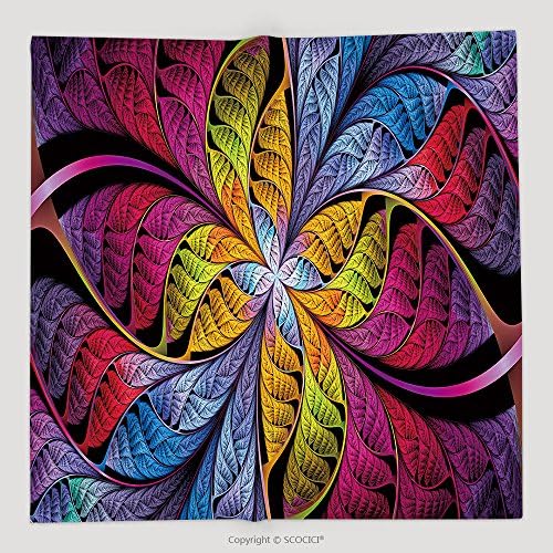 Custom Extraordinarily Beautiful Colorful Stained Glass Leaves Are Fabulous Plants Abstract Fractal 327078395 Soft Fleece Throw Blanket