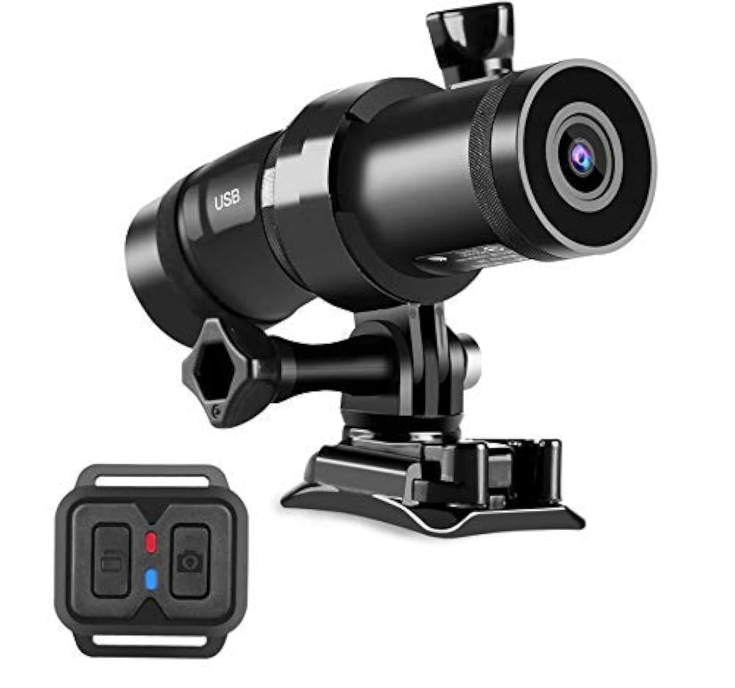 TECHALOGIC DC-1. Dual Lens Helmet Camera - The Worlds First Twin Motorcycle Cycle Camera & Horse Riding Camera - Connects to Most Cycle, Riding & Motorbike Helmets