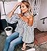 Blooming Jelly Women's Puff Sleeve Off The Shoulder Striped Shirt Tops Large