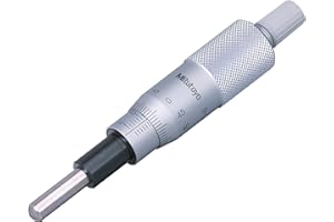 Mitutoyo 150-192 Micrometer Head, Middle Size, 0-25mm Range, 0.01mm Graduation, Plus /-0.002mm Accuracy, Ratchet Stop Thimble