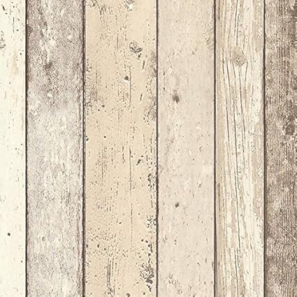Wood Effect Wallpaper Distressed Wooden Grain Surf Beach Hut Vinyl