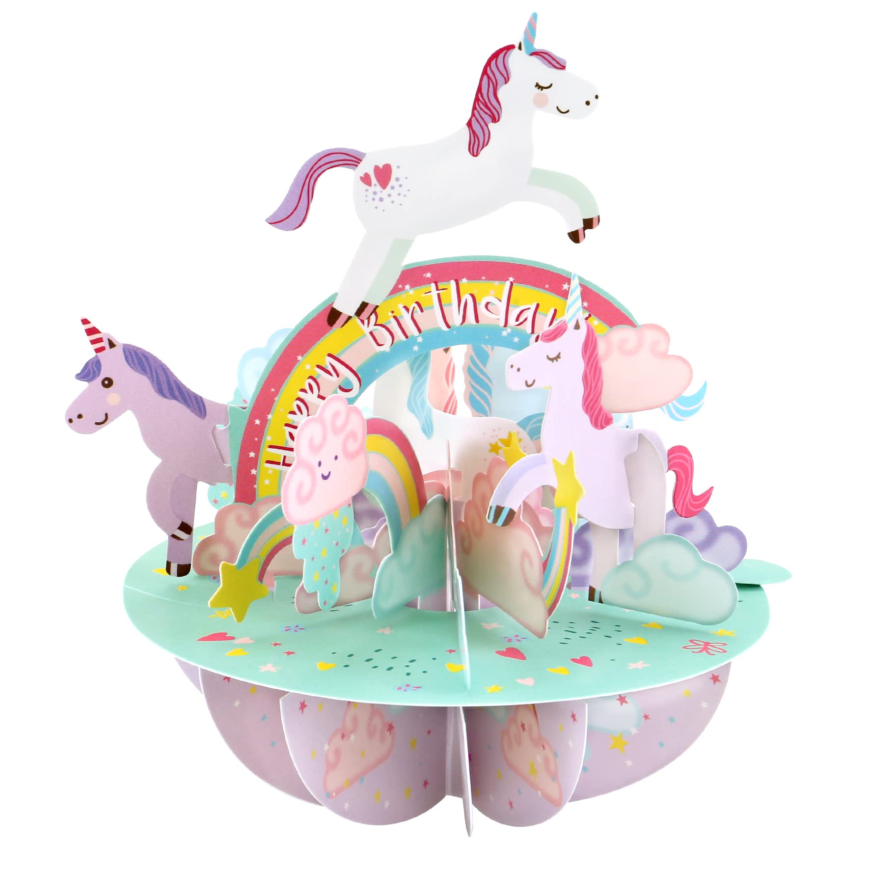 SANTORO Pirouette, 3D Pop Up Greeting Card - Unicorns - Gift For Her, Daughter, Girls, Kids | Unicorn Birthday Card