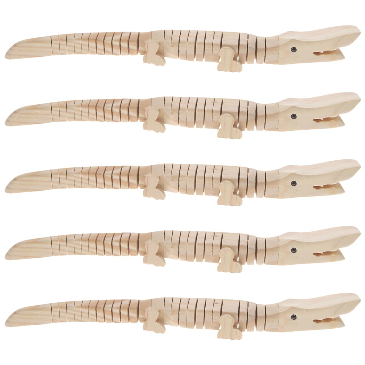 ibasenice Unpainted Wood 5pcs Diy Wood Toy Paiting Flexible Wooden Unfinished Toy Students Educational Toy Handcraft Wood Wiggle Plaything