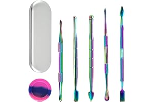 Kettion Wax Carving Stainless Steel Tools, 6Pcs Wax Carving Tool Kit Stainless Rainbow Sculpting Tools Wax Carving Tools Sili