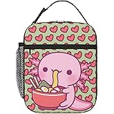 Gdecziy Axolotl Lunch Box Insulated lunch Bag colorful lunchboxs for Kid Men Women Insulated lunchbag for work picnic travel Cute animal Tote LunchBoxes