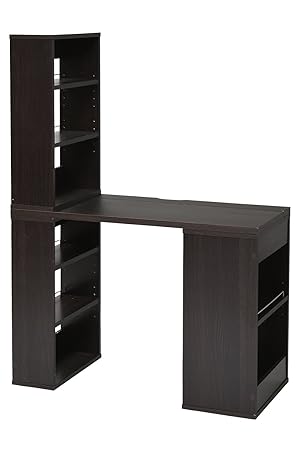 机 モダン 薄型デスク ユニットデスク コンパクト オフィスデスク シェルフ付きデスク パソコンデスク 書斎机 100cm幅 本棚付き 棚付き フレキシブル