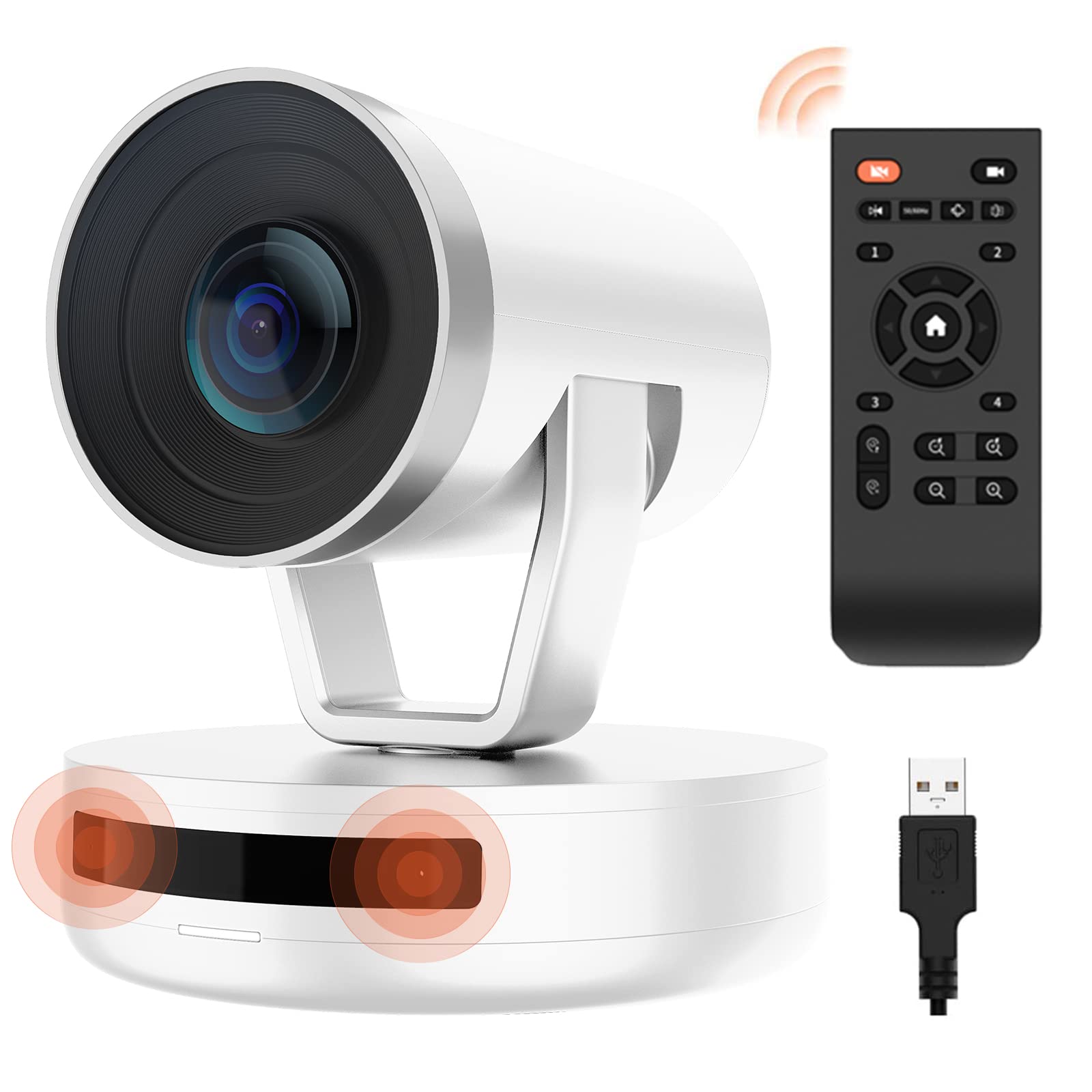 Nuroum V403 PTZ Camera, 5X Optical Room Video Conference Webcam, AI Noise Cancelling Microphones, 350° Pan&60° Tilt, 4 Preset Positions, 122° FOV, 1080P for Zoom/Teams/Google Meet