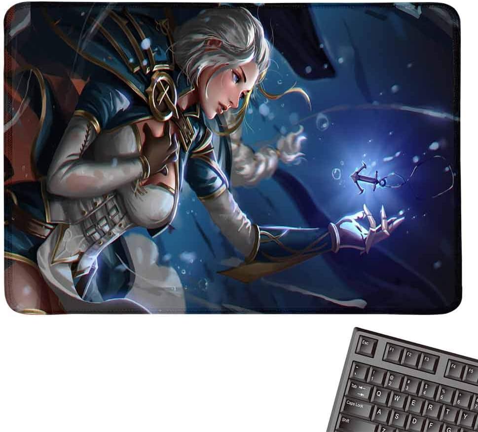 World of Warcraft for azeroth Extended Gaming Mouse Pad,Anti Slip Rubber Base Stitched Edges,Keyboard and Mouse Combo Pad Desk Mat(31.5"x11.8"x0.12")(Jaina proudmoore)