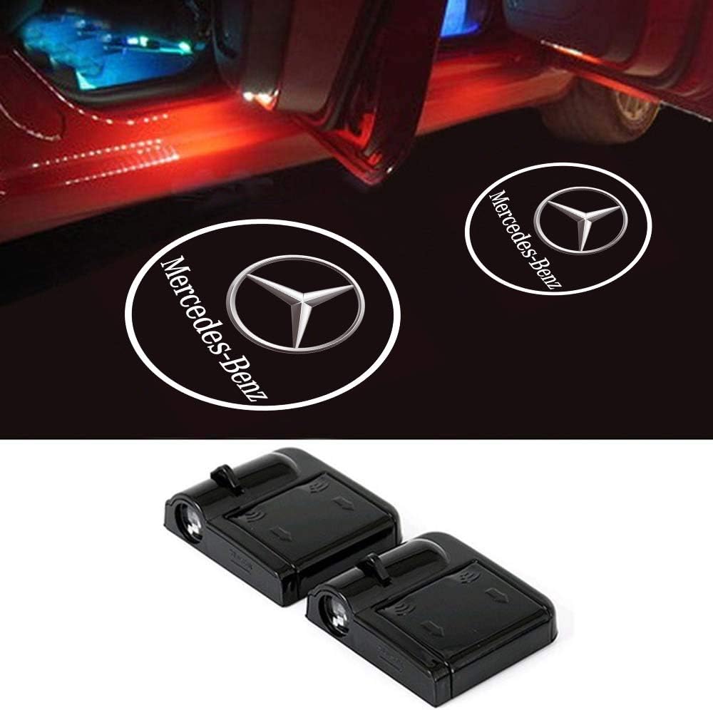 IHEX Auto 4pcs for Mercedes Benz Wireless Car Door Led Welcome Laser Projector Logo Light Ghost Shadow Light Lamp Logos
