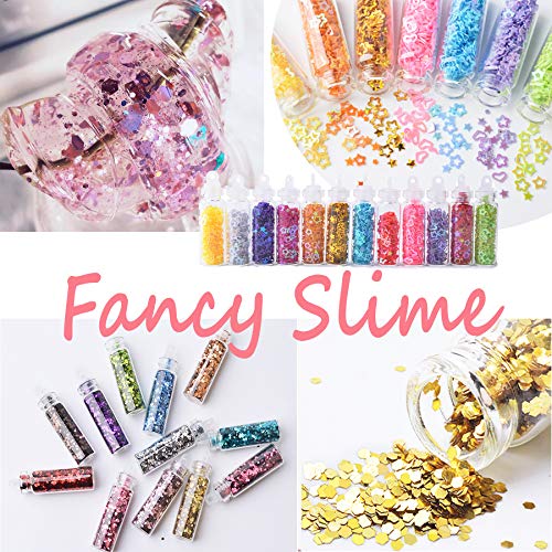 Miukada 72 Packs Slime Supplies Kit.Slime Beads Charms for Slime DIY, Girl Slime Party Decoration, Homemade Slime. Includes Foam Ball,Fishbowl Beads,Glitter,Fruit Slices,Pearls, Sugar Paper,Shell