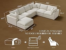 ohllob Oversized Cloud Couches for Living