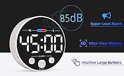 Large LED Digital Timer, Magnetic Countdown Loud