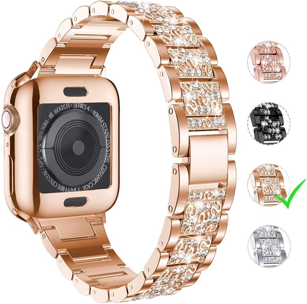 Arkrdiif Cinturino di ricambio per Apple Watch con strass