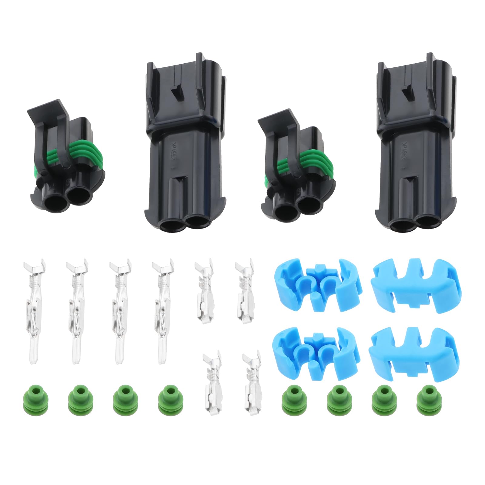 OTOTEC 2 Sets 2-Way Metri-Pack Sealed 280 Series 30 AMP Automotive Connector for Most Automotive Marine off-road Agricultural Under-hood with Terminal Waterproof Seal