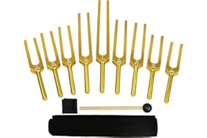 Solfeggio Tuning Forks Set for Healing, 9 Solfeggio Frequencies 174Hz to 963Hz Sound Healing Set for Sound Therapy,Tuning For
