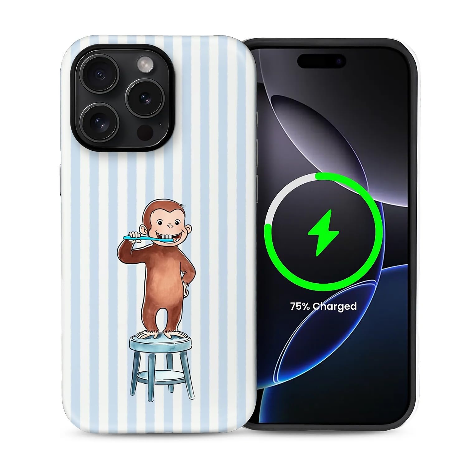 Case Compatible with iPhone 14 Pro Max,Compatible with MagSafe,Durable Shock Protection Phone Case for Girl Women Boy Men - Funny Monkey and Stripes
