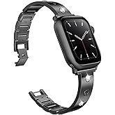 Mosonio Dressy Jewelry Bracelet Bands Compatible with Apple Watch Band 46mm 45mm 44mm 49mm 42mm 41mm 40mm 38mm for Women, Cute and Stylish Diamond Metal Strap for iWatch Series 11 10 9 8 7 6 5 4 3 2 1 SE Ultra