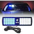 Xprite White Blue LED Visor Strobe Flashing Lights Sunshield Hazard Warning Light for Law Enforcement Police Volunteer Firefighter Emergency Vehicles Trucks Cars