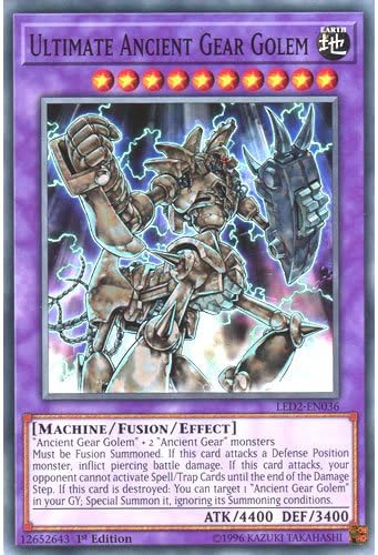 YuGiOh LED2-EN036 1st Ed Ultimate Ancient Gear Golem Common Card Legendary Duelists Ancient Millennium Single Card