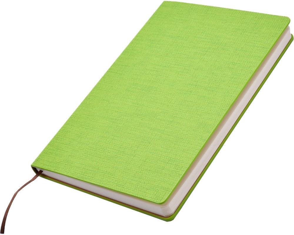 CAIZHE Hardcover Blank Notebook A5 Classic Writing Journal Thick Paper with Bookmark, 200 Pages, PU Leather, 5.5 x 8.5 Inches (Green)