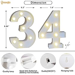 Pooqla Decorative LED Light Up Number