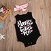 Maymeimei Newborn Baby Girl Boys Letter Romper Sleeveless Black Jumpsuit Playsuit Outfits (6-12 Months, B-Black)