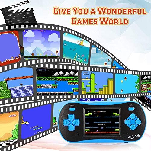 Umiwe RS-1 Retro Handheld Game Console with Built in 260 Games 2.5" 8-Bit LCD Portable FC Arcade Video Game Player for Kids Adults (Blue)