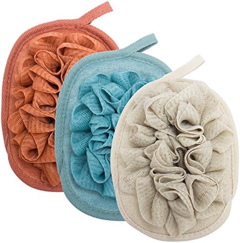 Aprince Loofah Mesh Loofah Sponge Brushes Pouf Bath Mesh Brush Glove Foaming Bath Ball One-piece Bathing Gloves Best Bath Shower Dead Skin Cells Remover 3 PCS