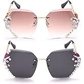 willochra Square Crystal Sunglasses Women Shades Rimless Rhinestone Sun Glasses Female diamonds Party Eyewear