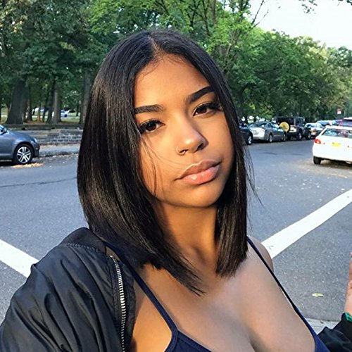 Hesperis Brazilian Hair Bob Cut Full Lace Human Hair Wigs For Black Women Glueless Short Straight Lace Front Wigs 130 density-8inch full lace wig