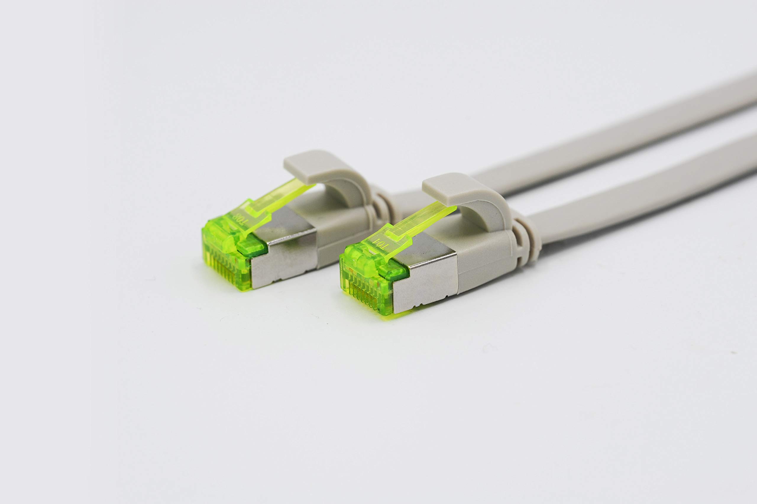 Helos Ultra Flat Patch Cable U/FTP Cat 6a 7.5 m Grey