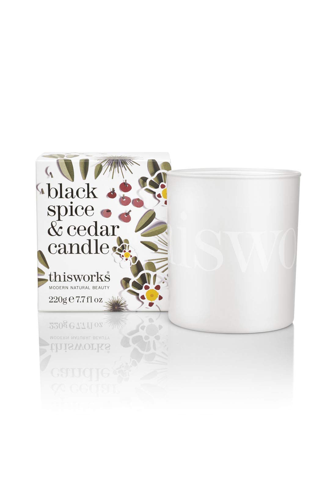 This Works Black Spice and Cedar Candle, 220 g - Luxury Candle Enriched with Essential Oils - Hand Poured Scented Candle with a 40hr Burn Time for a Warming and Soothing Aromatherapy Experience