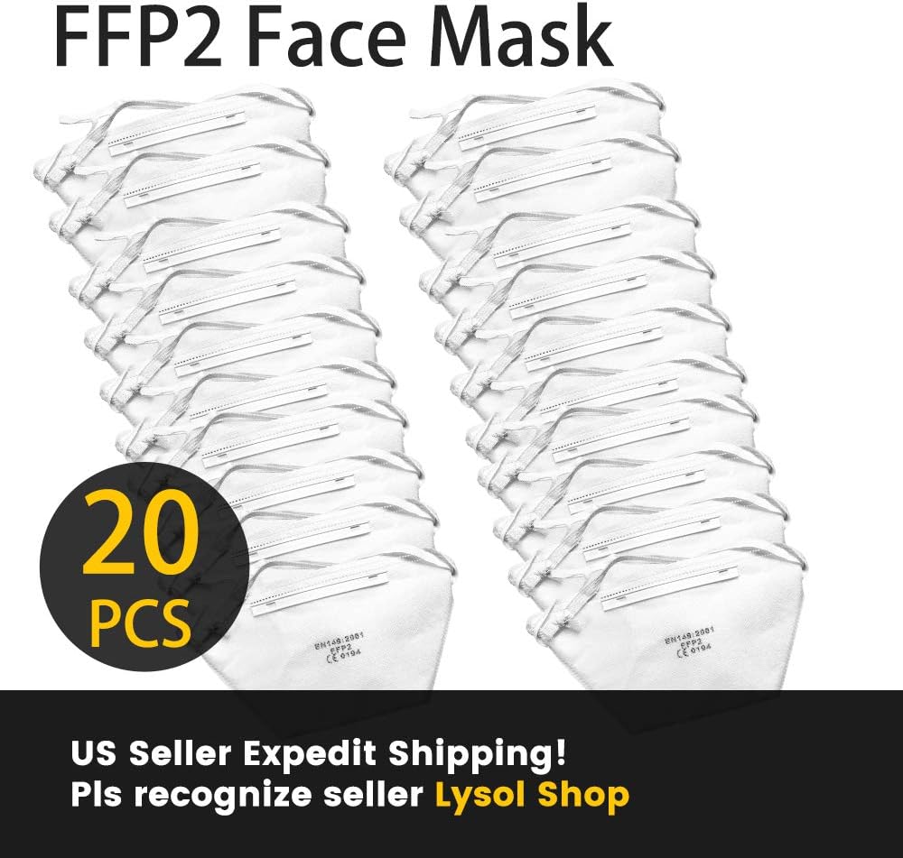 20Pcs Saftey Face Shields High Filtration, Anti Pollution Breathable Dust Mouth Cover, Individually sealed packaging-FFP2 & CE Approved