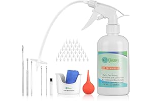 QISXROVY Ear Wax Removal Tool, Ear Cleaning Kits Safe Ear Irrigation Kit Ear Flush Kit for Adults Kid, Ear Wax Washer Device Easy to Operate, Includes Basin, Syringe, Curette Kit, Towel and 40 Disposable Tips