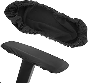 DEWIN Office Chair Covers - Office Chair Armrest Slipcovers Covers Removable Chair Armrest Covers, Elastic Protector, Office Armchair Cover, 1 Pair (Color : Black)