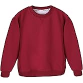 NKSDUYR Kids Crewneck Sweatshirt 12 Months-8 Years, Soft Cotton Long Sleeve Solid Tops for Boys and Girls, Casual Daily Wear