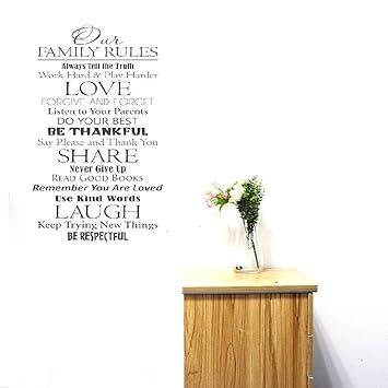 Amazon Com Wall Stickers Bedroom Kids Our Family Rules Home