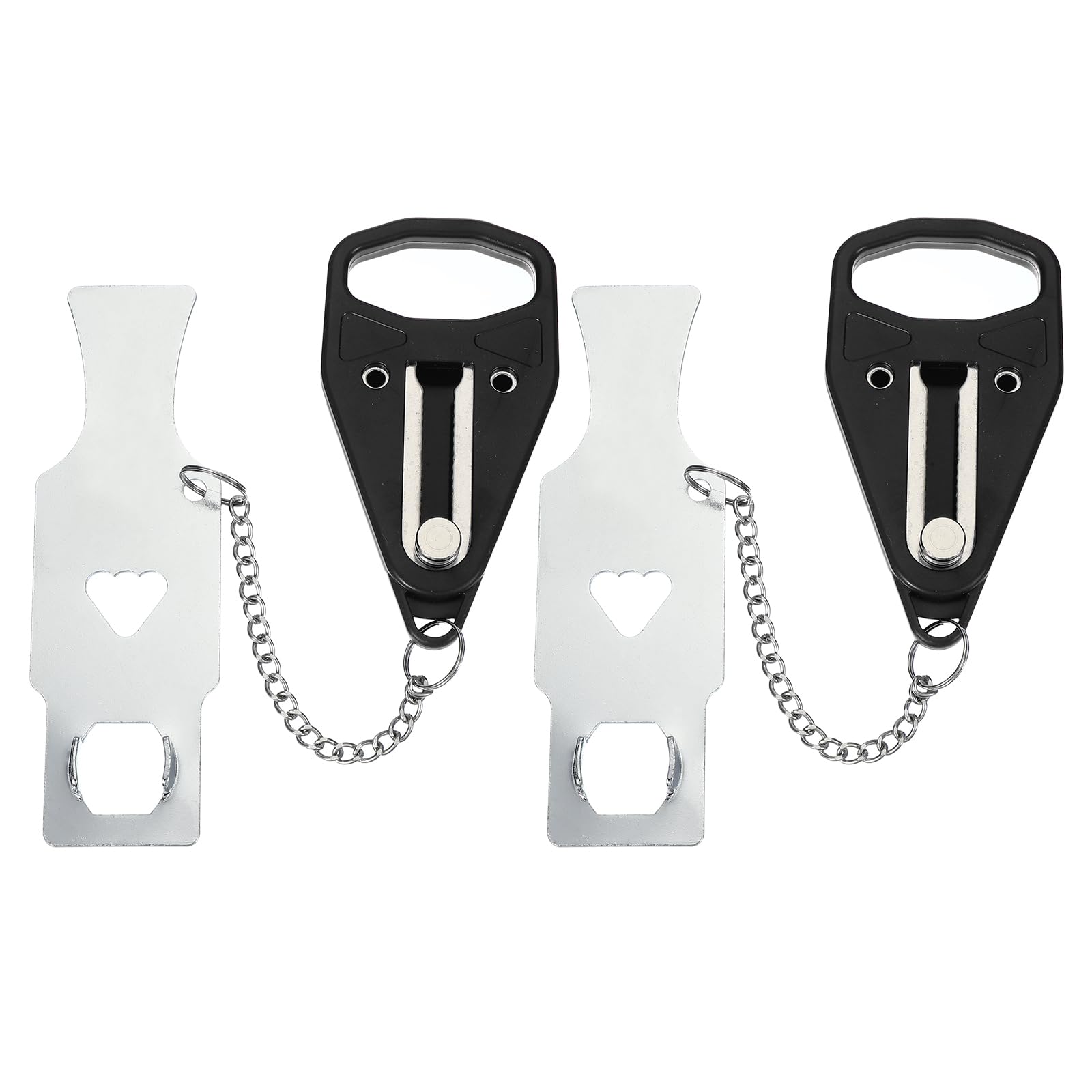 PATIKIL Hotel Door Lock, 2 Pack Heavy Duty Extra Lock for Additional Privacy and Safety Perfect for Traveling Hotel Home Apartment Single Hole Black