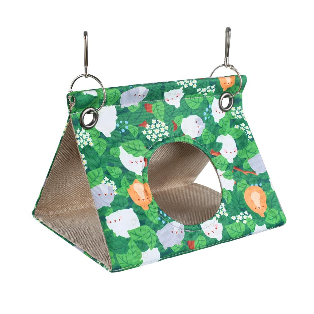 Bird Hammock, Parrot Hanging Bed House with 2 Metal Hooks Bird Hanging Hut Nest for Parakeet Cockatiels Budgies Lovebird