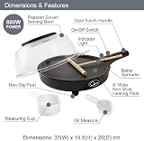 Quest 34400 2-in-1 Popcorn & Crepe Maker 8 Inch Non-Stick Pan Black/Transparent view 2