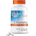 Doctor's Best L-Tryptophan , Helps Sleep, Healthy Mood & Behavior, Non-GMO, Vegan, Gluten & Soy Free, Veggie Caps, Promotes Normal, Healthy Restful Sleep, 90 Count