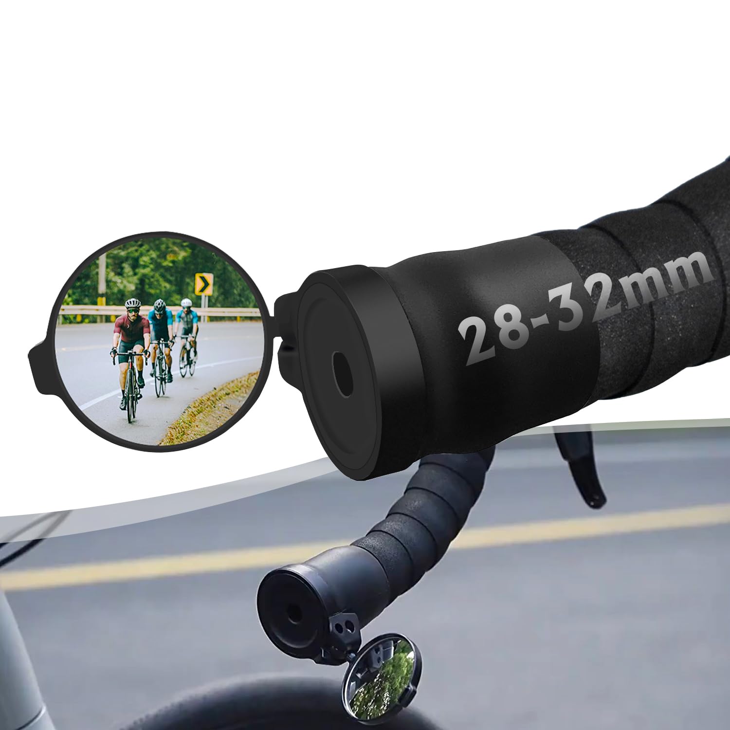 Arkham Foldable Road Bike Mirror, Universal 360° Rotating Mini Handlebar Mirror