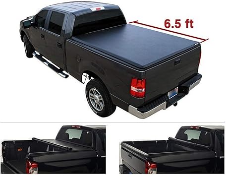 Amazon Com Viksee 6 5ft 78 79 Soft Roll Up Tonneau Cover For 2004 2014 F150 2006 2008 Mark Lt Styleside Bed Top On Style Not Fit Track System Or Roll Bar Automotive