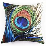 Pillowcase, Ammazona Peacock Pillow Case Sofa Waist Throw Cushion Cover Home Decor (A)